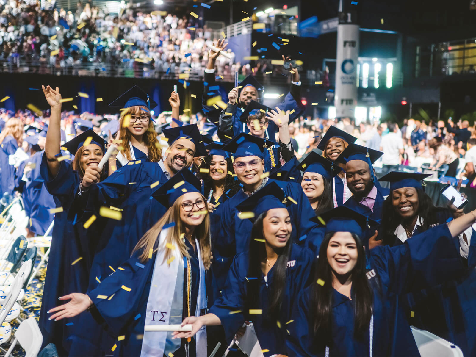 A photo of FIU students at commencement