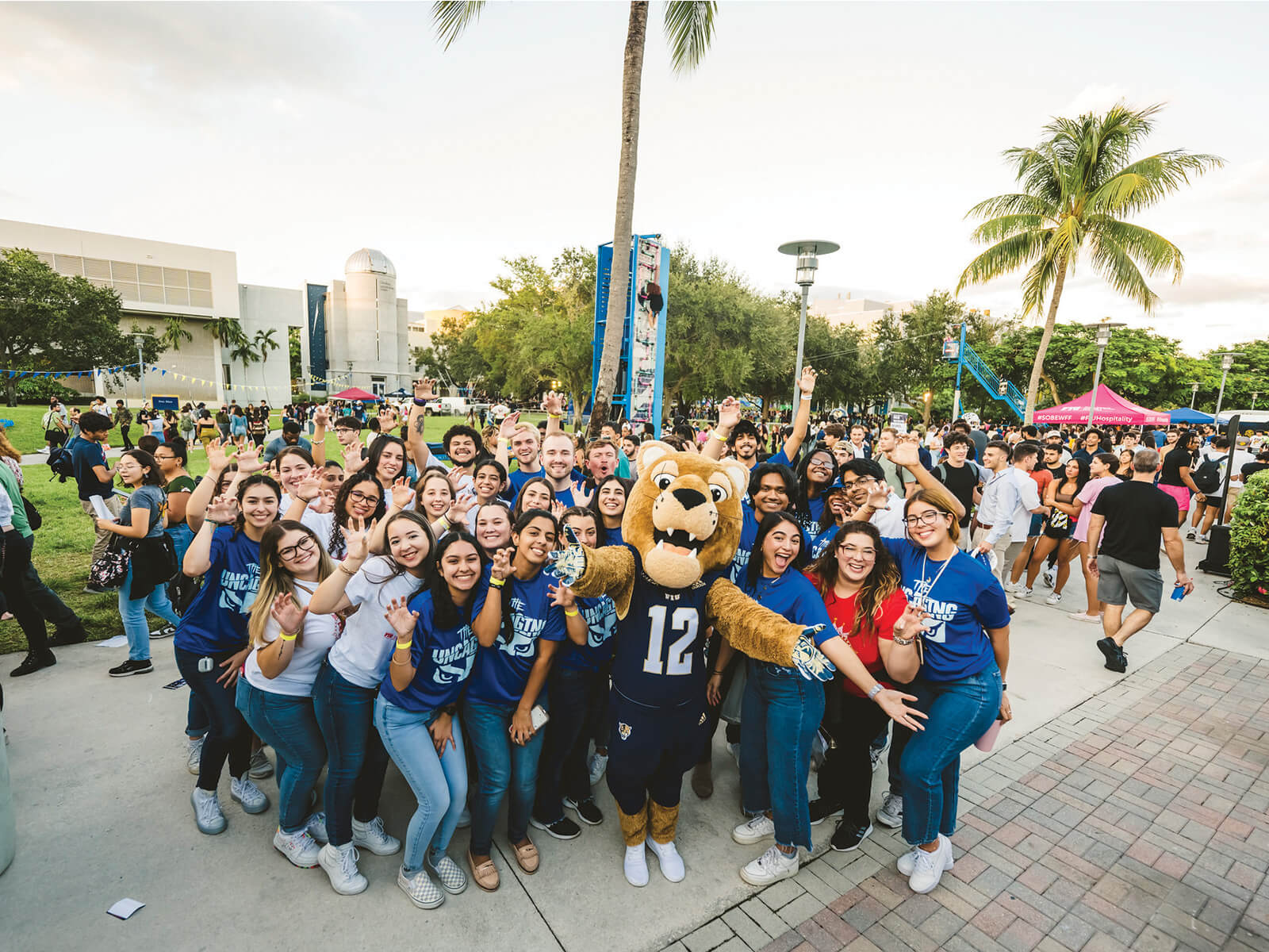 A photo of a group of FIU students at the annual Uncaging 