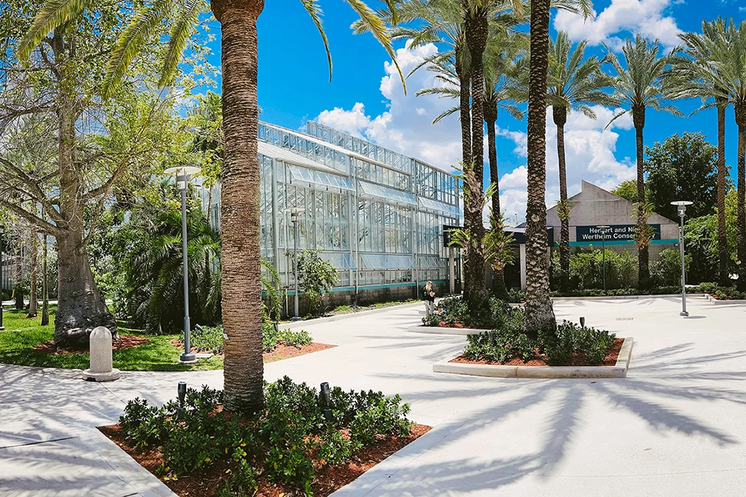 The entrance of the Wertheim Conservatory.