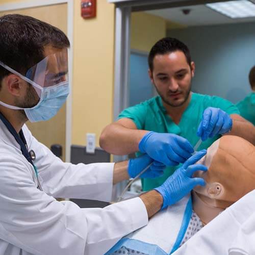FIU medical school doctors in the stimulation lab